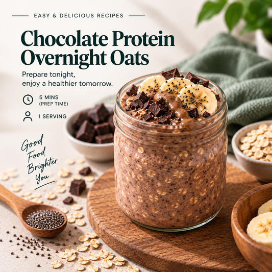 Chocolate Protein Overnight Oats | Easy Breakfast Recipe