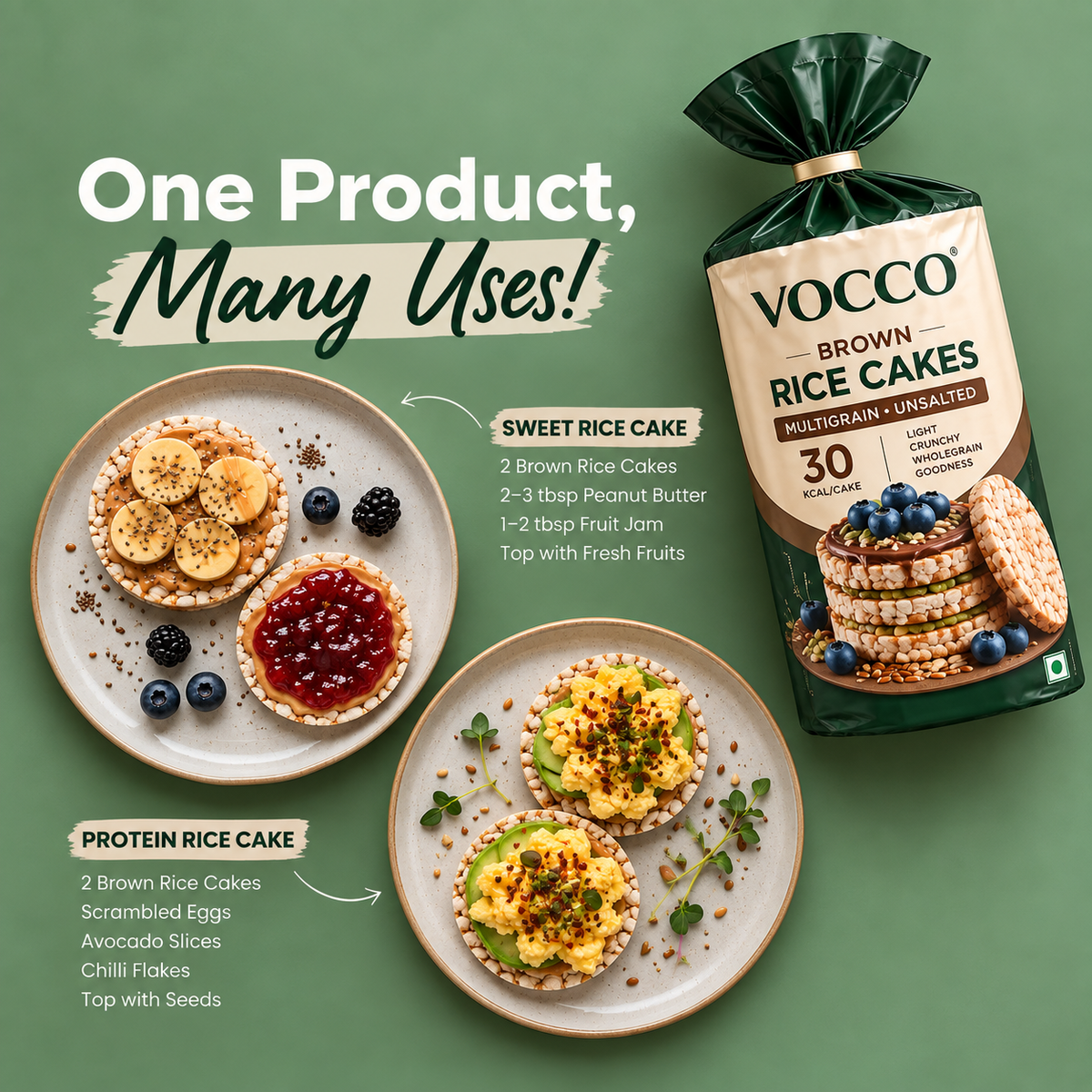 Brown Rice Cakes – Multigrain & Unsalted