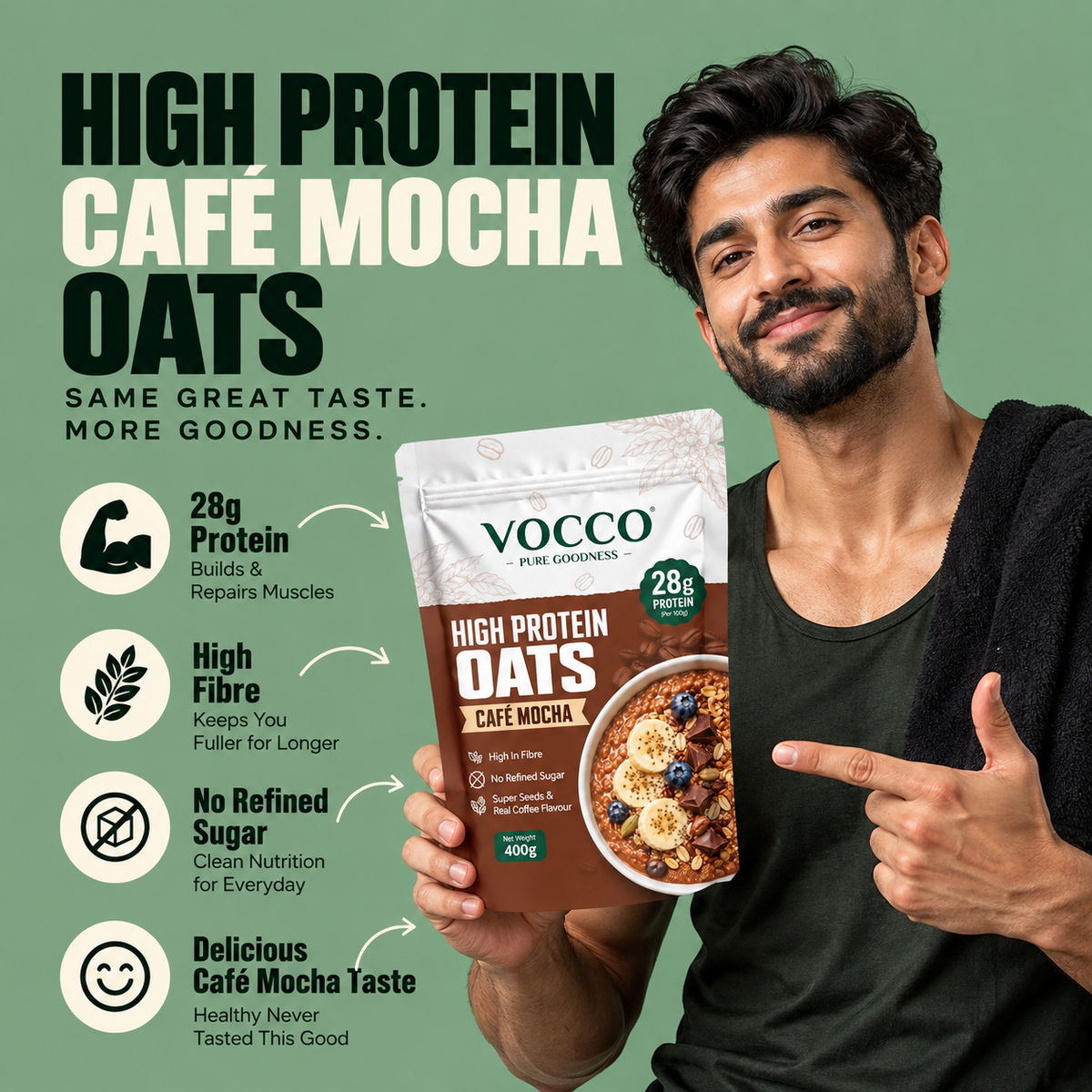 High Protein Oats – Café Mocha