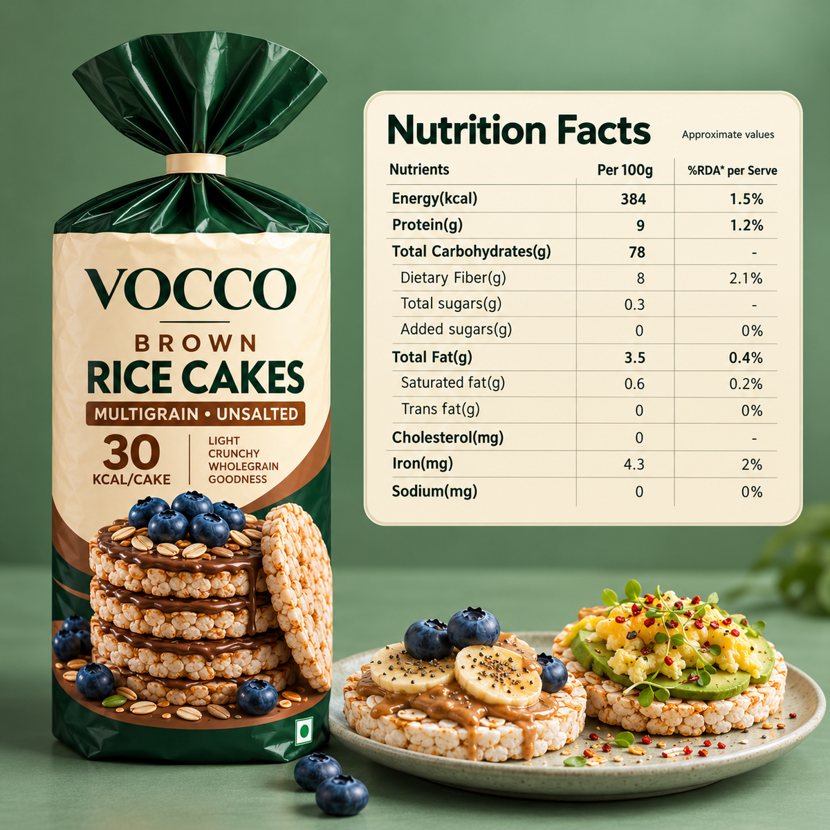 Brown Rice Cakes – Multigrain & Unsalted